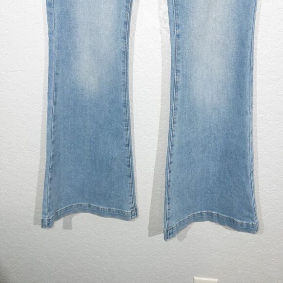 Ceros Light Wash Blue High‎ Rise Coin Pocket Flare Denim Jeans Size 28 - Picture 5 of 9